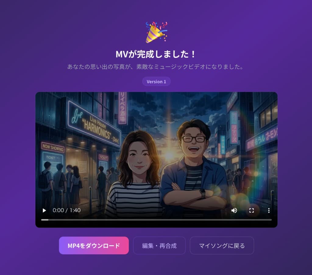 Step4: MV完成画面